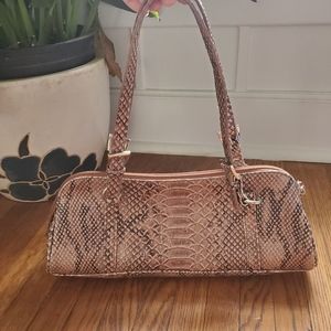 Y2K faux snakeskin shoulder purse or handbag with silver metal buckles 💗